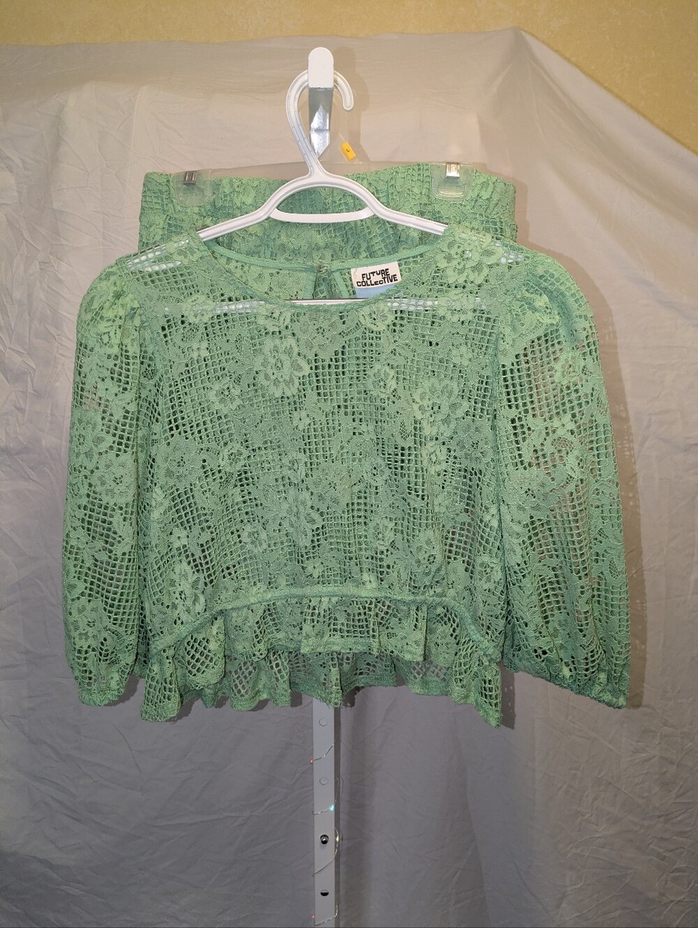 Green Crochet Lace Women’s Shorts by Future Collective